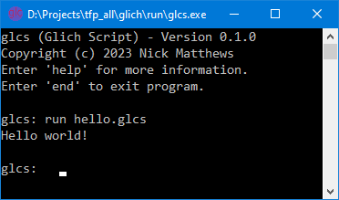Hello World message screen print